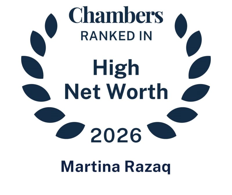 Martina Razaq ranked for high value residential real estate by Chambers High Net Worth 2026