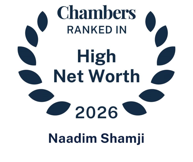 Naadim Shamji ranked for private wealth by Chambers High Net Worth 2026