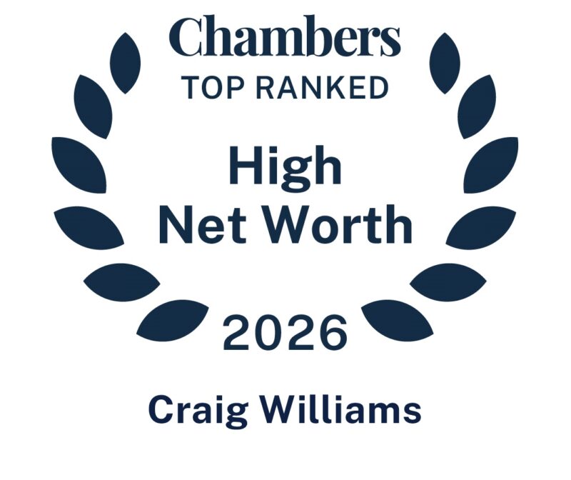 Craig Williams ranked for private wealth disputes by Chambers High Net Worth 2026