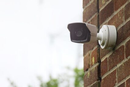 Camera on a building