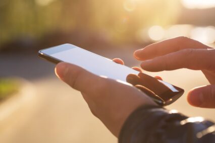 Someone using a smartphone