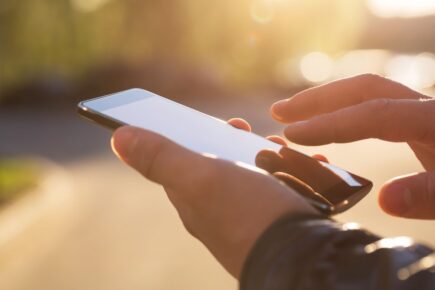 Someone using a smartphone
