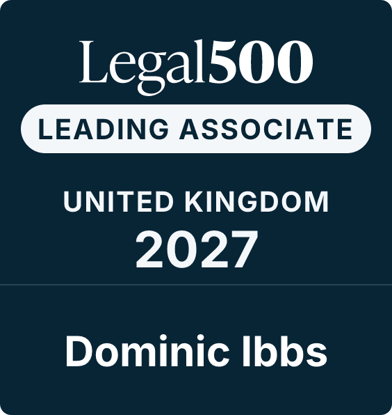 Dominic Ibbs ranked for wills trust and probate by Legal 500 2027