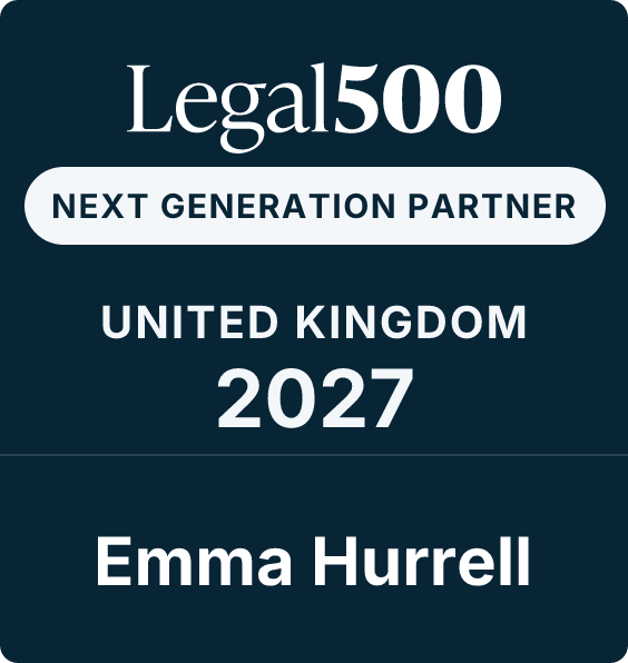 Emma Hurrell ranked for wills trust and probate by Legal 500 2027