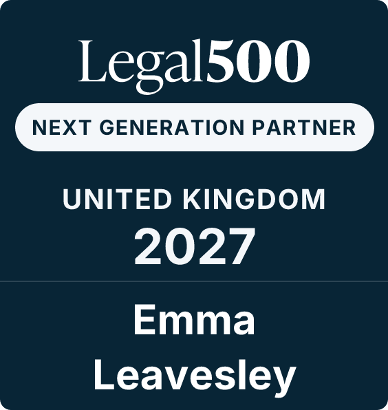 Emma leavesley is ranked for Family by Legal 500 UK 2027