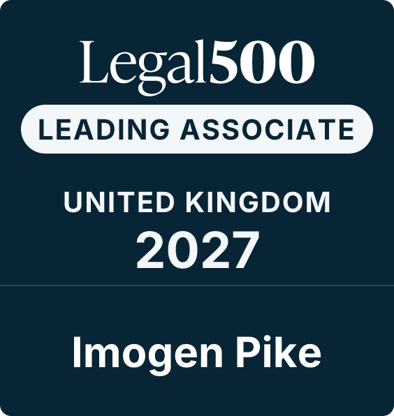 Imogen Pike ranked for Contentious trusts and probate by Legal 500 2027