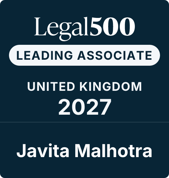 Javita Malhotra is ranked for Family by Legal 500 UK 2027
