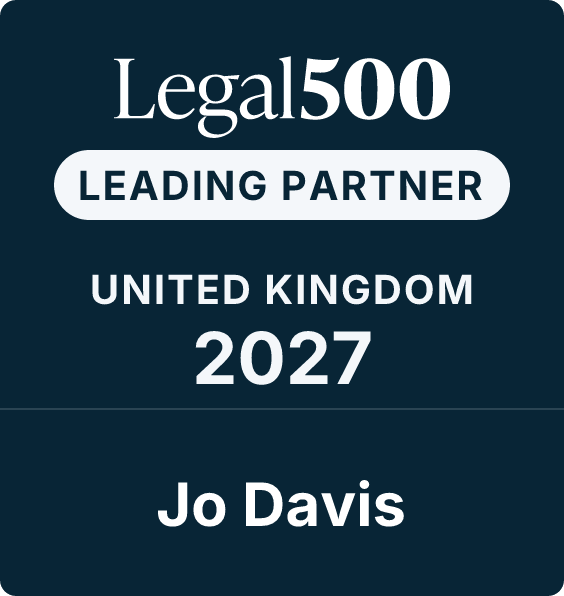 Jo Davis ranked for Employment by Legal 500 2027