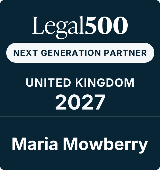 Maria Mowberry ranked for Commercial property by Legal 500 2027