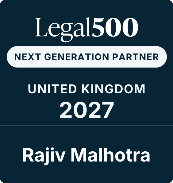 Rajiv Malhotra ranked for Commercial litigation by Legal 500 2027