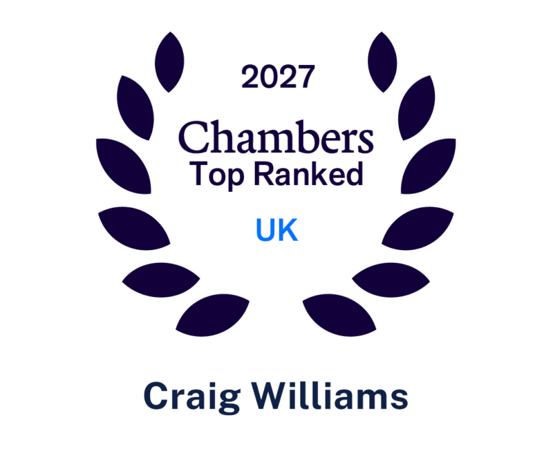 Craig Williams ranked for Construction by Chambers 2027