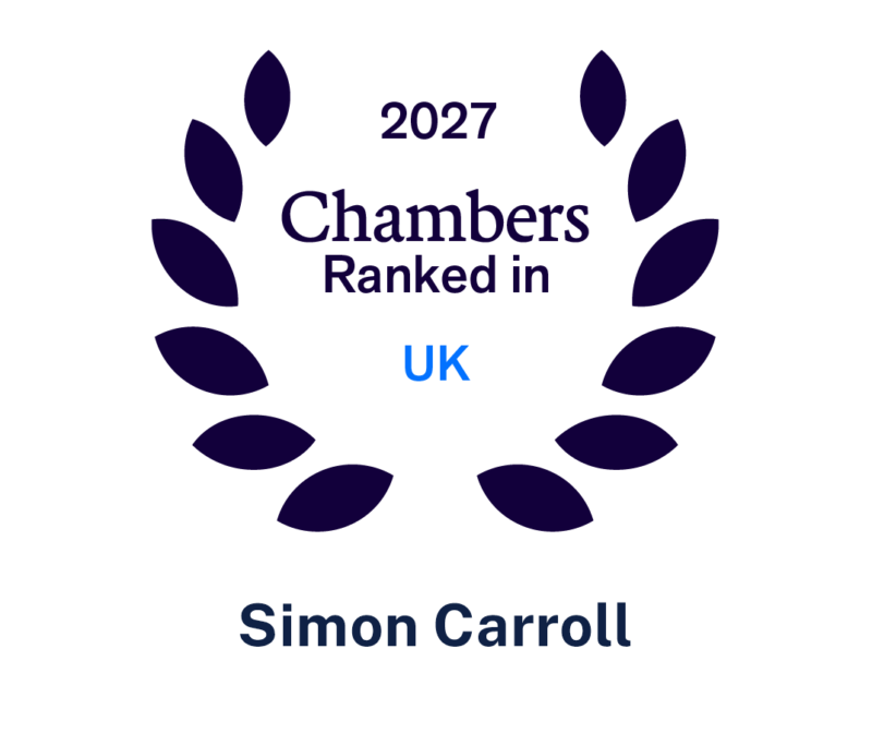 Simon Carroll ranked for Construction by Chambers 2027