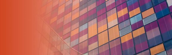 Side of a building with colourful windows