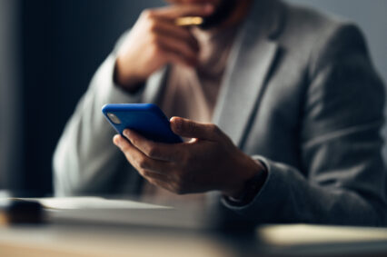 Person looking at a phone