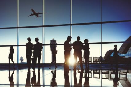 People standing at an airport